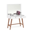 Boahaus Alice 3-Drawer Modern Wood Dressing Table with Mirror in White