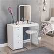 Boahaus Aphrodite 3-Drawer Modern Wood Dressing Table with Mirror in White