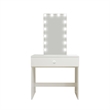 Boahaus Ariadne 1-Drawer Modern Wood Vanity with Light Bulbs in White