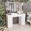 Boahaus Artemisia 7-Drawer Modern Wood Dressing Table with Mirror in White
