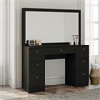 Boahaus Artemisia 7-Drawer Modern Wood Dressing Table with Mirror in Black