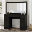Boahaus Artemisia 7-Drawer Modern Wood Dressing Table with Mirror in Black