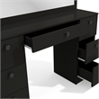 Boahaus Artemisia 7-Drawer Modern Wood Dressing Table with Mirror in Black