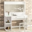 Boahaus Berenice 2-Drawer Modern Wood Dressing Table with Mirror in White