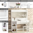 Boahaus Berenice 2-Drawer Modern Wood Dressing Table with Mirror in White
