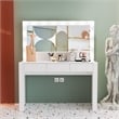 Boahaus Calliope 3-Drawer Modern Wood Vanity with Mirror in White