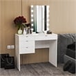 Boahaus Camilla 4-Drawer Modern Wood Vanity with LED Light Bulbs in White