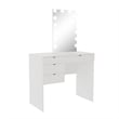 Boahaus Camilla 4-Drawer Modern Wood Vanity with LED Light Bulbs in White