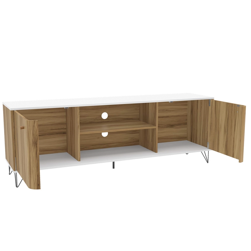 Boahaus Louisville 2-Shelf Modern Wood TV Stand for TVs up to 70