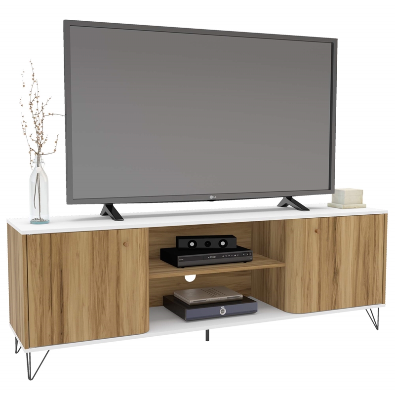 Boahaus Louisville 2-Shelf Modern Wood TV Stand for TVs up to 70