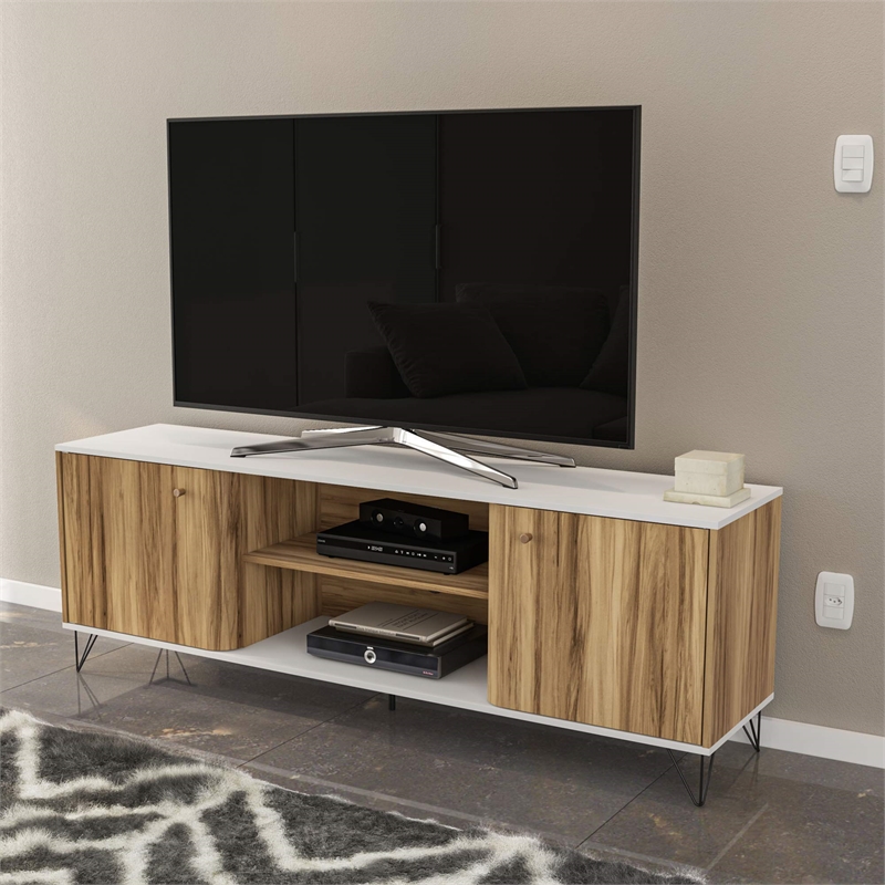 Boahaus Louisville 2-Shelf Modern Wood TV Stand for TVs up to 70