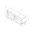 Boahaus Milkwaukee 2-Shelf Modern Wood TV Stand for TVs up to 55