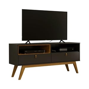 Boahaus Milkwaukee 2-Shelf Modern Wood TV Stand for TVs up to 55&quot in Black