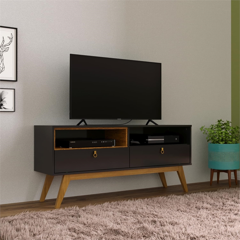 Boahaus Milkwaukee 2-Shelf Modern Wood TV Stand for TVs up to 55