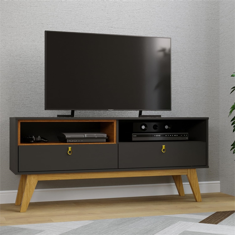 Boahaus Milkwaukee 2-Shelf Modern Wood TV Stand for TVs up to 55
