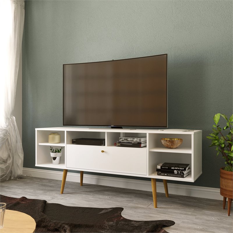 Boahaus Nashville 6-Shelf Modern Wood TV Stand for TVs up to 58
