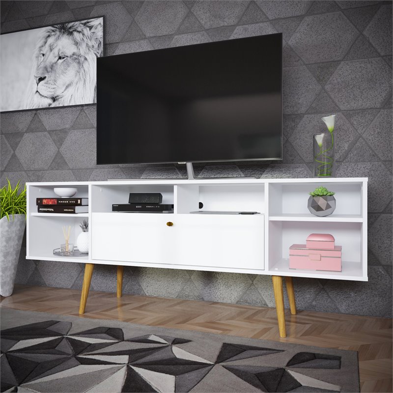 Boahaus Nashville 6-Shelf Modern Wood TV Stand for TVs up to 58