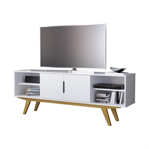 Boahaus Omaha 4-Shelf Modern Wood TV Stand for TVs up to 58&quot in White