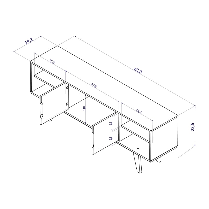 Boahaus Omaha 4-Shelf Modern Wood TV Stand for TVs up to 58