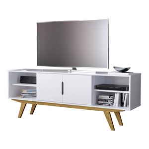 boahaus omaha 4-shelf modern wood tv stand for tvs up to 58