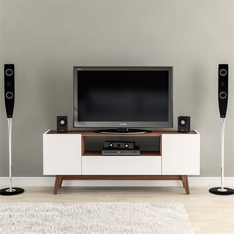 Boahaus Philadelphia 1-Shelf Wood TV Stand for TVs up to 60