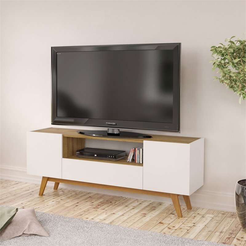 Boahaus Philadelphia 1-Shelf Wood TV Stand for TVs up to 60