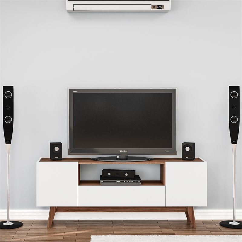 Boahaus Philadelphia 1-Shelf Wood TV Stand for TVs up to 60