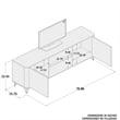 Boahaus Portland 2-Shelf Modern Wood TV Stand for TVs up to 70