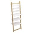 Boahaus Danderyd 6-Shelf Modern Wood Ladder Bookcase in White/Pine Brown