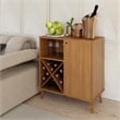 Boahaus Manchester Modern Wood Mini Bar with Casters in Dark Brown