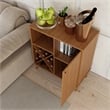 Boahaus Manchester Modern Wood Mini Bar with Casters in Dark Brown