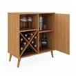 Boahaus Manchester Modern Wood Mini Bar with Casters in Dark Brown
