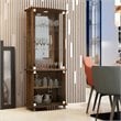 Boahaus Stirling 4-Door Wood Bar Cabinet with Lights in Dark Brown