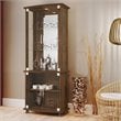 Boahaus Stirling 4-Door Wood Bar Cabinet with Lights in Dark Brown