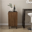 Boahaus Wrexham 1-Drawer Wood Bar Cabinet with Hanging Storage in Dark Brown