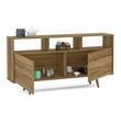 Boahaus Fontainebleau 2-Door Modern Wood Sideboard with Open Shelves in Brown