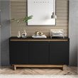 Boahaus Montresor Modern Wood Sideboard with 3 Doors in Black