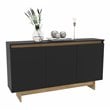 Boahaus Montresor Modern Wood Sideboard with 3 Doors in Black