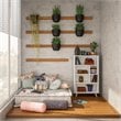 Boahaus Malmo 6-Shelf Modern Wood Bookcase with Tapered Legs in White
