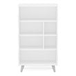 Boahaus Malmo 6-Shelf Modern Wood Bookcase with Tapered Legs in White