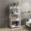 Boahaus Orebro 4-Shelf Modern Wood Ladder Bookcase with Open Storage in White