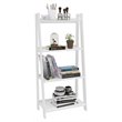 Boahaus Orebro 4-Shelf Modern Wood Ladder Bookcase with Open Storage in White