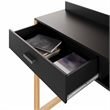 Boahaus Bangkok Modern Wood Computer Desk with Hutch in White/Pine Brown