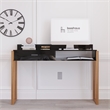 Boahaus Bangkok Modern Wood Computer Desk with Hutch in White/Pine Brown