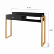 Boahaus Bangkok Modern Wood Computer Desk with Hutch in White/Pine Brown