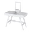 Boahaus Dalian Multipurpose Modern Wood Computer Desk with Mirror in White