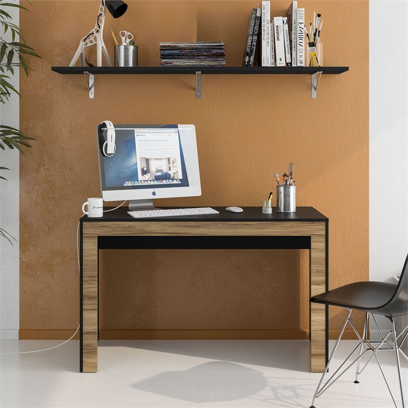 Boahaus Fukuoka Sled Base Multipurpose Modern Wood Computer Desk in Black