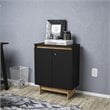 Boahaus Fingal Modern Wood Storage Cabinet with 2 Adjustable Shelves in Black