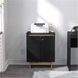 Boahaus Fingal Modern Wood Storage Cabinet with 2 Adjustable Shelves in Black