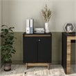 Boahaus Fingal Modern Wood Storage Cabinet with 2 Adjustable Shelves in Black